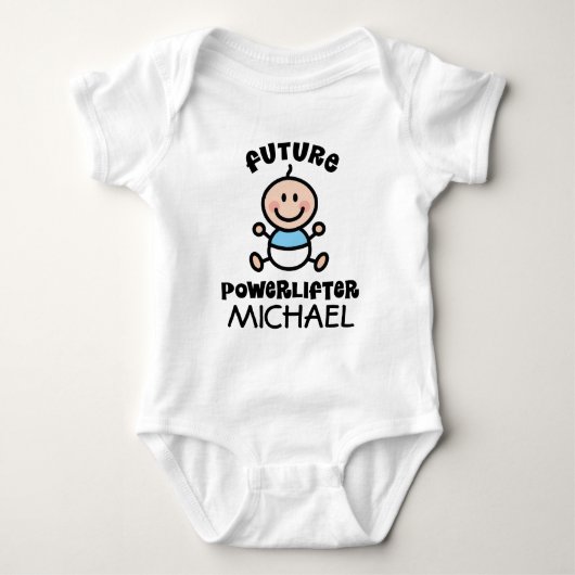 Body Futur Powerlifter Personalized Baby Shirt (Devant)