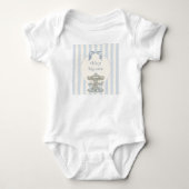 Body Garçon Baby Blue Bow Carrousel Fête de Naissance (Devant)