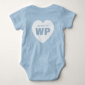 Body Garçon Blue Heart Monogramme Naissance Tenue Bleue (Dos)