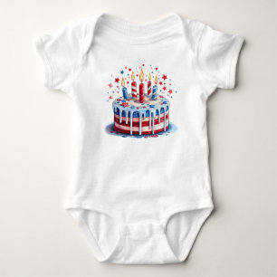 BODY GÂTEAU D'ANNIVERSAIRE PATRIOTIQUE ROUGE BLANC BLEU