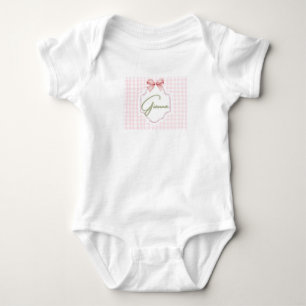Body Gianna Baby Girl Nursery Bow&En vichy personnalisé