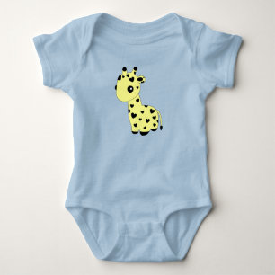 Body Girafe Amour Coeur Mignon Jaune Animal