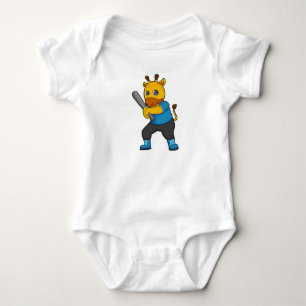 Body Girafe au baseball avec batte de baseball