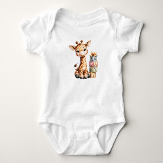 Body Girafe bébé mignonne avec des blocs (Devant)