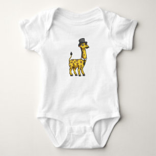 Body Girafe en gentleman avec chapeau, cravate et moust