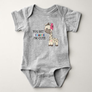 Body Girafe fille rose personnalisée