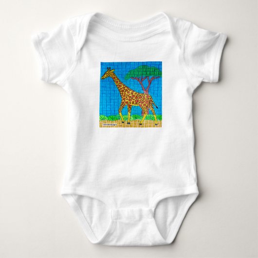Body Giraffe (blanc) - Bodysuit bébé (Devant)
