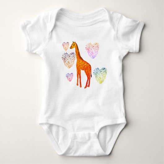 Body Giraffe Coeurs Jersey Bodysuit (Devant)