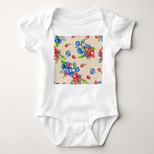 Body Goji, bleuet : aquarelle motif. (Devant)