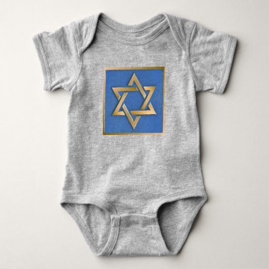 Body Gold Blue Star of David Art Panel Bodysuit bébé (Devant)