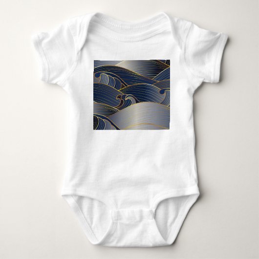 Body Gold Wave Lines, Vintage Abstrait. (Devant)