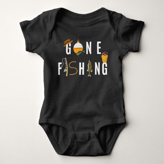 Body Gone Fishing Baby Bodysuit (Devant)