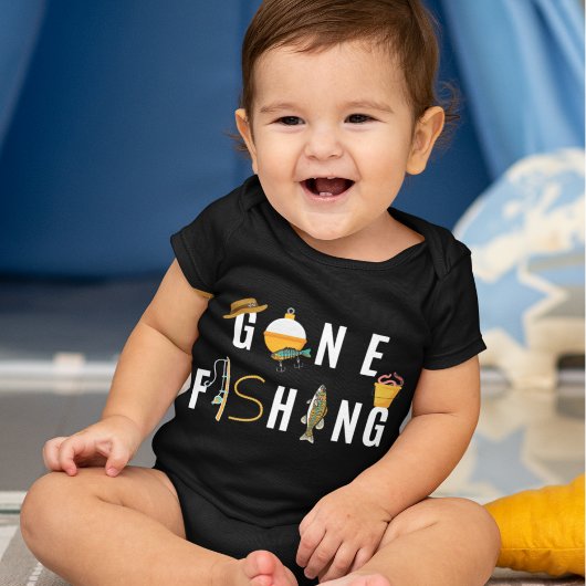 Body Gone Fishing Baby Bodysuit