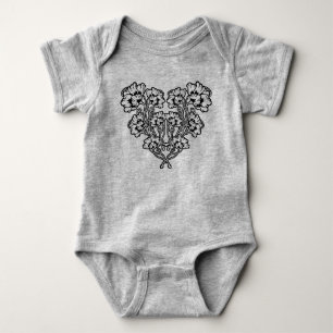 Body Gothique Art Nouveau Fleur Coeur