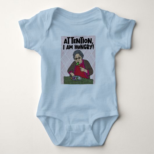 Body Grand-mère drôle et affamée en disant : (Devant)