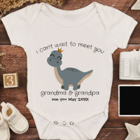 Grand-parent bébé Faire-part Boho Dinosaur