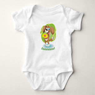 Body Graphique de chien adorable mignon et de poussin