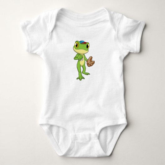 Body Grenouille au baseball avec gant de baseball (Devant)