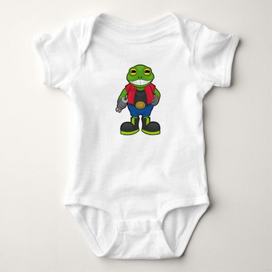 Body Grenouille en mécanicien avec clé à écrou (Devant)