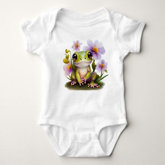 Body Grenouille mignonne en fleurs (Devant)