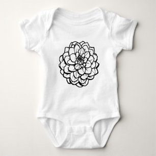 Body Gros ston et encre Dahlia - noir sur blanc