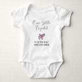 Body Grossesse Bébé Fille Rose Avion Petit Copilote (Devant)