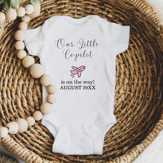 Body Grossesse Bébé Fille Rose Avion Petit Copilote