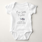 Body Grossesse Bébé Fille Rose Avion Petit Copilote (Devant)