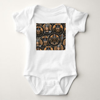 Body Guerriers vikings : motif vintage coloré