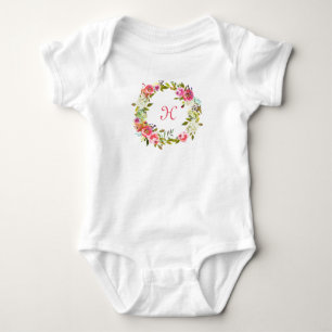 Body Guirlande florale de rose de tutu initial de béb