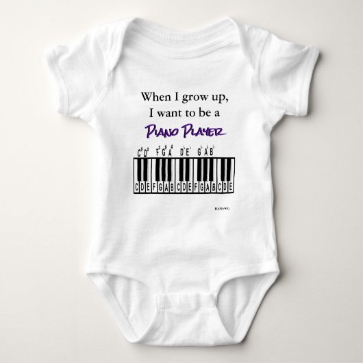 Body HAMbyWG - Romper, T-shirt, Snap T - Piano Player (Devant)