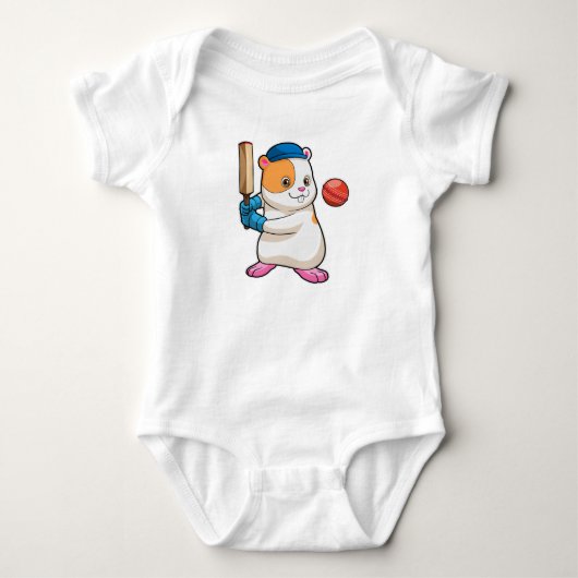 Body Hamster au cricket avec batte de cricket & Casquet (Devant)