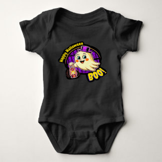 Body Happy Halloween BOO! Cute Retro Ghost with Lantern
