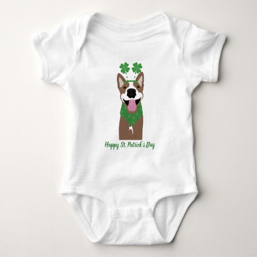 Body Happy Jour de la Saint Patrick Brown chien vert (Devant)