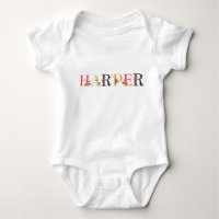 HARPER Broderie avec fleurs et prénom