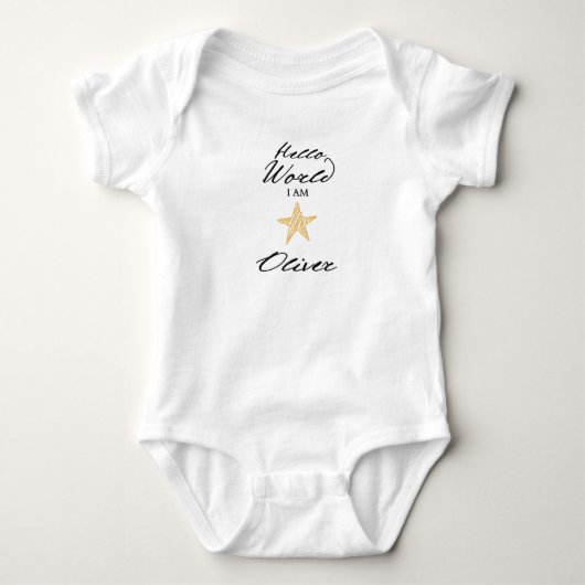 Body Hello World I am..., Personalized Names Baby Bodie (Devant)