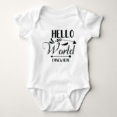 Body "Hello World i'm new here" Funny Baby Bodysuit (Devant)