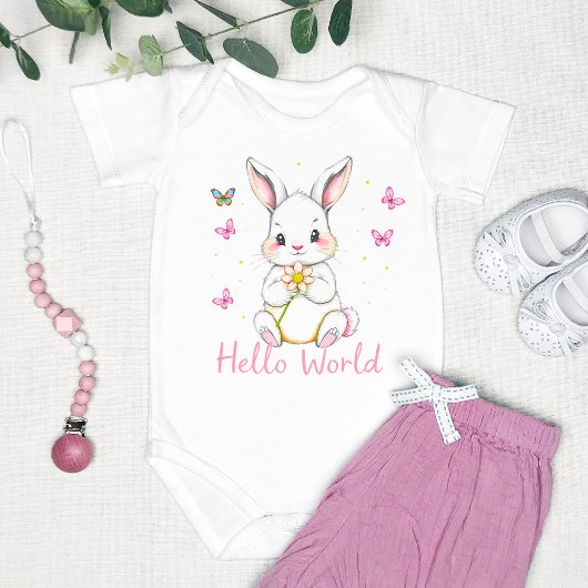 Body "Hello World" Mignonne lapin adorable