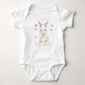 Body "Hello World" Mignonne lapin adorable (Devant)