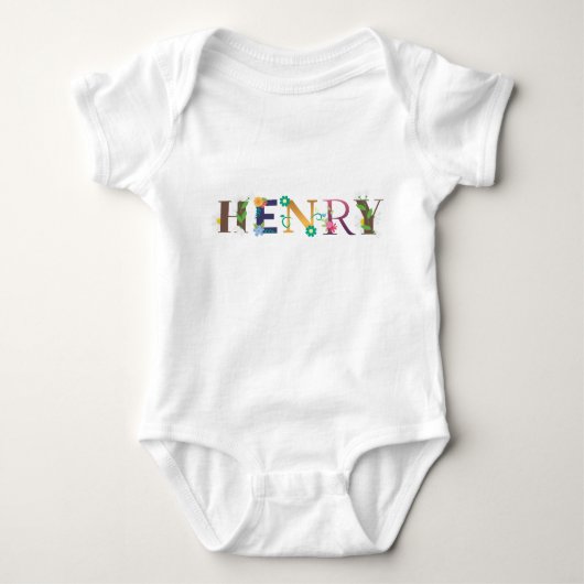 Body HENRY Broderie de fleurs avec nom (Devant)