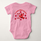 Body HEUREUSE NOUVELLE ANNÉE MÈRE & PÈRE, Costume pour  (Dos)