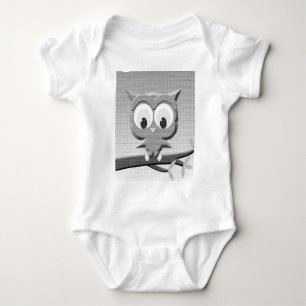 Body Hibou de papier journal en noir et blanc