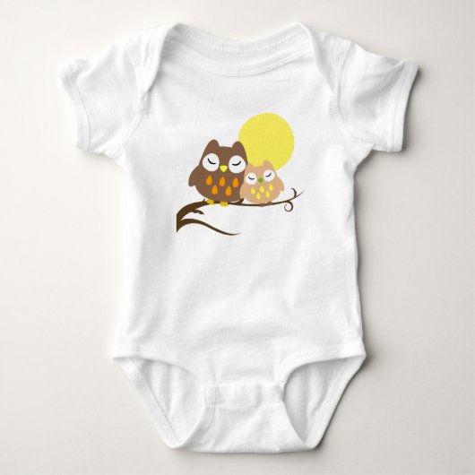 Body Hibou mignon sur l'arbre (Devant)