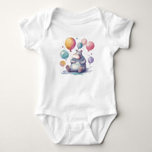 Body Hippo mignon dans l'espace (Devant)