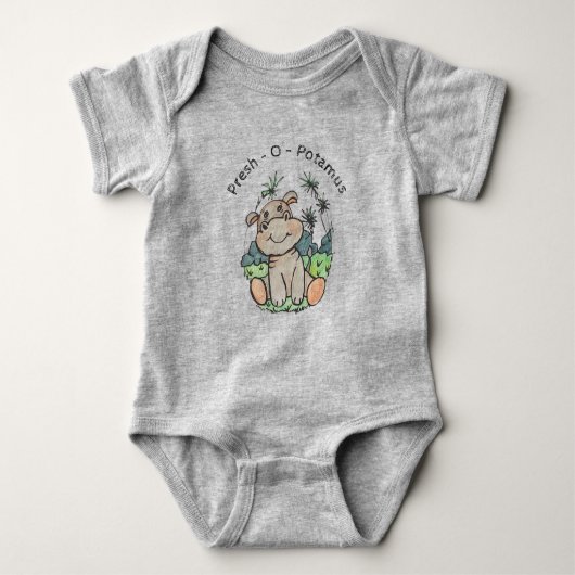 Body Hippo mignonne Animaux Un morceau Baby Bodysuit (Devant)