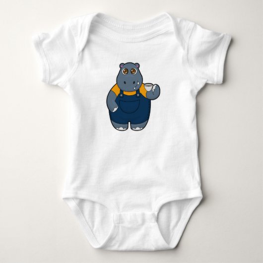 Body Hippopotame avec tasse de café (Devant)