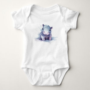 Body Hippopotame bébé aquarelle