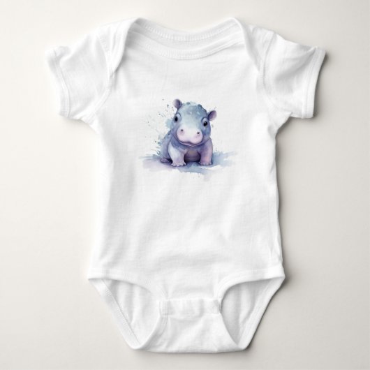 Body Hippopotame bébé aquarelle (Devant)