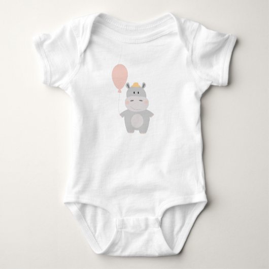 Body Hippopotame mignon avec ballon (Devant)