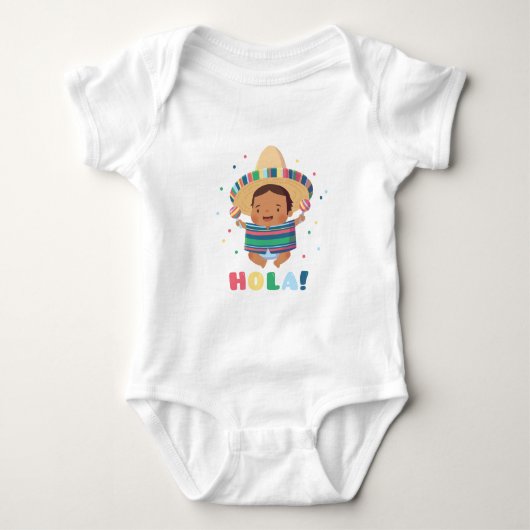 Body Hola Mignon Bébé Mexicain Garçon Fiesta (Devant)